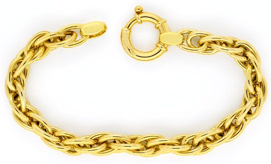 Foto 1 - Drei fach Anker Gold-Armband Riesen Federring Gelb Gold, K2357