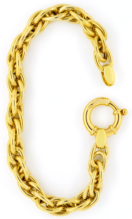 Foto 2 - Drei fach Anker Gold-Armband Riesen Federring Gelb Gold, K2357