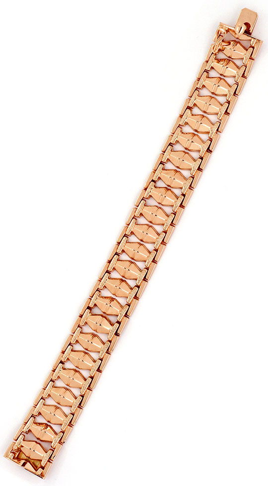 Foto 4 - Rotgold Rauten Backstein Gold-Armband Kasten-Verschluss, K2369