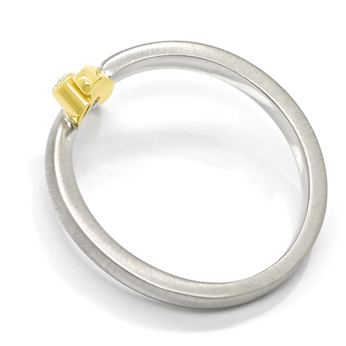 Foto 3 - Feiner Platin und Gelbgold-Ring mit lupenreinem Brillant, S2357