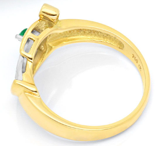 Foto 4 - Schmuck Set Ring Ohrstecker Brillanten Smaragde, S3650